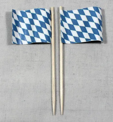 Produktbild von Party-Picker Flagge Bayern nur Raute Papierfähnchen in Spitzenqualität 25 Stück Beutel