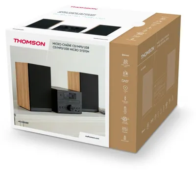Produktbild von Thomson Bluetooth Kompaktanlage Micro MIC123DABBT DAB+ CD Player USB Radio schwarz braun TH389999