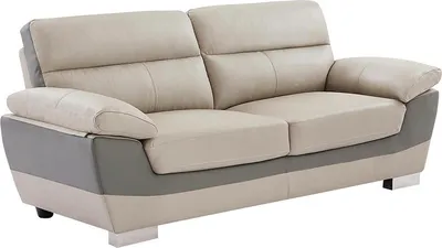 Produktbild von FRANCESCA 3-Sitzer Ledersofa - Zweifarbiges Modell: grau und anthrazit