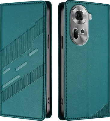 Immagine prodotto di Custodia per Oppo Reno11 5G, custodia a portafoglio in Finto cuoio con slot per carte e funzione stand Grün
