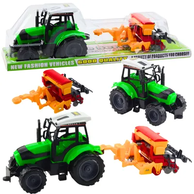 Image de Ensemble de tracteur agricole avec machine agricole semoir