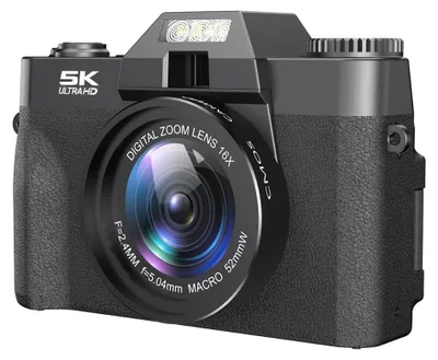 Obrázek produktu pro INF CDR10 digitální fotoaparát – 5K video, 75MP snímky, 52mm širokoúhlý objektiv, 180° otočný displej, WiFi Černá