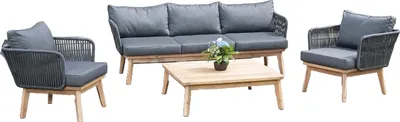 Produktbild von Müsing Loungegruppe Sunny Smart Bridgeport dunkelgrau, natur Metall, 14-teilig