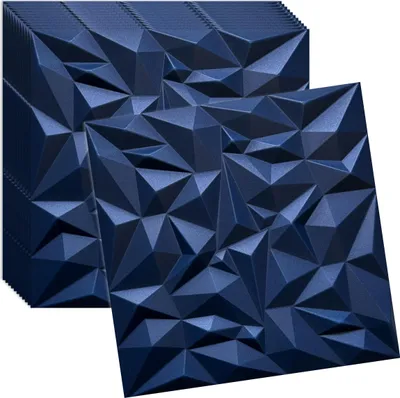 Produktbild von Verdico | 3D Wandpaneel Polystyrol - 50x50 cm - Granatblau - Stilvoll - Dekorativ - 12 Stück, Wand- & Deckenverkleidung