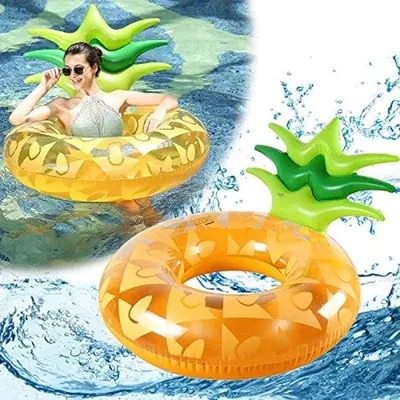 Produktbild von Famanu Luftmatratze Ananas, 2-in-1 Schwimmstuhl - 127 x 102 x 68 cm