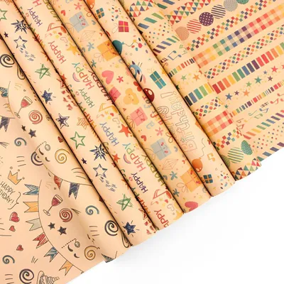 Produktbild von Omgoods – Geschenkpapierrolle für Geburtstage, 12 Stück, 50 x 70 cm