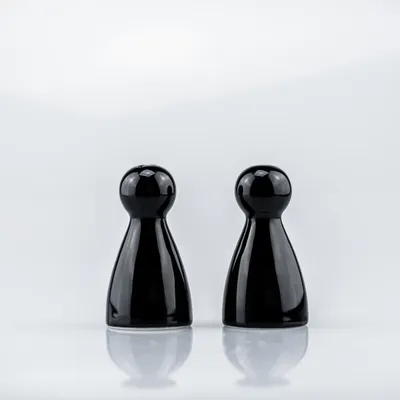 Produktbild von Sompex 6090 Schwarz Peppy & Sally 8cm Salzstreuer Pfefferstreuer 2er Set Porzellan Gewürzstreuer Str