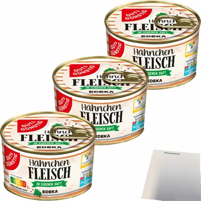 Produktbild von G&G Hähnchenfleisch im eigenen Saft 3er Pack (3x300g Dose) + usy Block