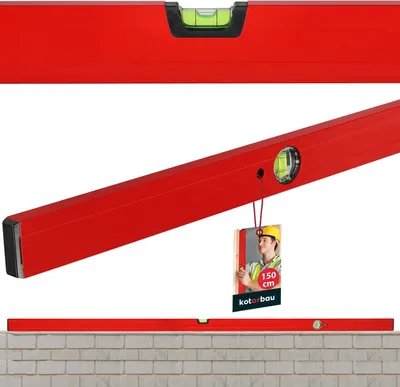 Produktbild von KOTARBAU® Aluminium-Wasserwaage Rot 150cm horizontalen & vertikalen Ausrichtung