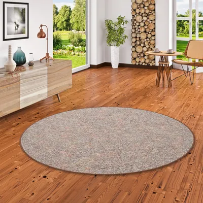 Produktbild von Schlingen Teppich Memory Braun Meliert Rund, Größe:133 cm Rund