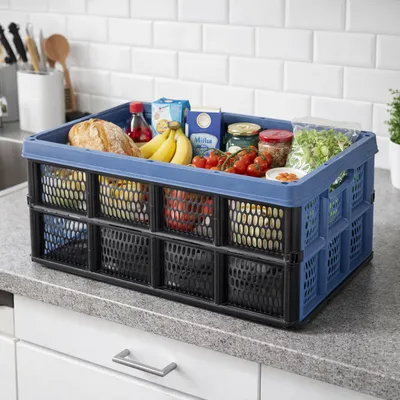 Produktbild von Klappbox stapelbar 32 L Transportbox 48X35X24CM Einkaufskiste klappbar