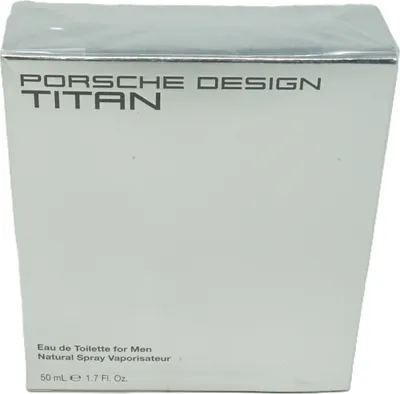 A white box for Porsche Design Titan Eau de Toilette for Men.