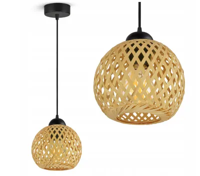 Produktbild von LUXOLAR Pendelleuchten Natural Bambus E27 60 W - Hängelampe für Wohnzimmer, Küchen - Pendelleuchte BOHO Design