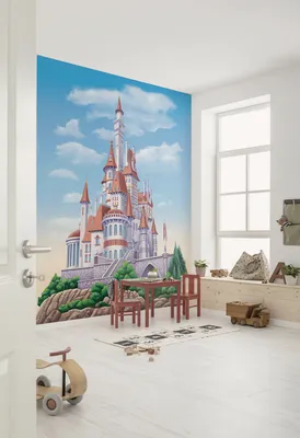 Produktbild von Komar Vlies Fototapete - Disney Princess Belle Castle - Größe 200 x 250 cm