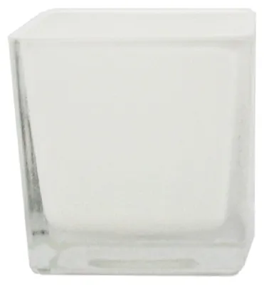 Produktbild von Übertopf Glas-Würfel - 8x8x8cm weiß