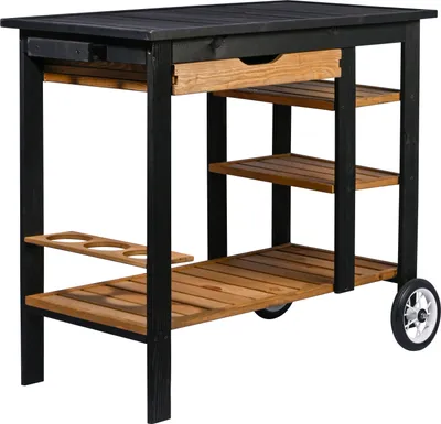 Produktbild von Rollbarer Beistellwagen Gartentisch BBQ Tisch Servierwagen
