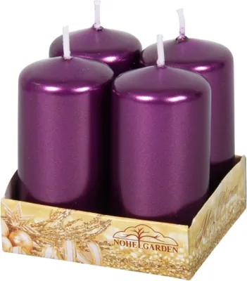 Zdjęcie produktu dla Nohel Garden świeca adwentowa metaliczna błyszcząca d4x8cm 4szt