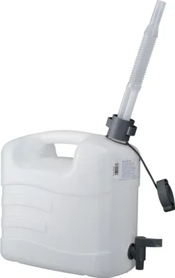 Image de Combi bidon d'eau HPDE - 10 litres - plastique solide HDPE - avec goulot de remplissage et bec verseur