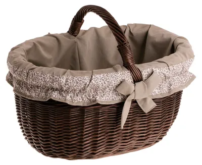 Produktbild von Einkaufskorb / Geschenkkorb aus Weide Dunkelbraun 42X34 H23/36 CM