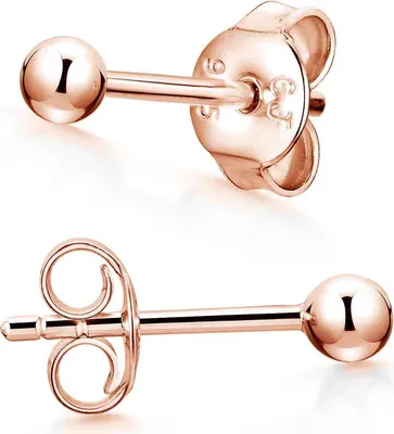 Produktbild von MATERIA by Matthias Wagner Ohrstecker Rosegold Kugel aus 925 Sterling Silber rosé vergoldet SO-350