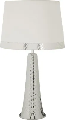 Zdjęcie produktu dla o Ferretti Lampa Stołowa Tower Srebrno-Biała Ø 30x54 cm E27