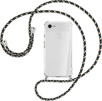Produktbild von Handykette Backcover-Schutzhülle mit Band (Metall silberfarben) für Google Pixel 3 XL - camouflage