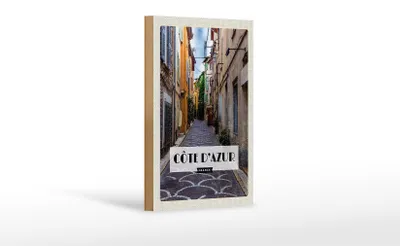 Produktbild von Holzschild Reise 12x18 cm Cote d'Azur Mittelmeerküste Dekoration
