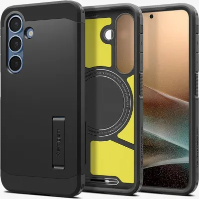 Produktbild von Spigen Samsung Galaxy S25 Tough Armor MagFit Hülle - Schwarz