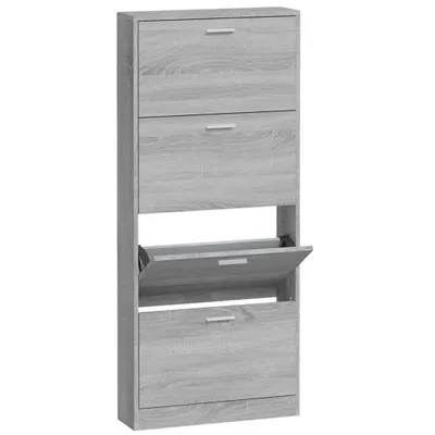 Image de Armoire à chaussures Sonoma gris 59x17x150 cm Bois d'ingénierie