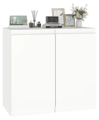 Image de Commode blanche, 1 tiroir, étagères réglables, dimensions : 40 x 40 x 75 cm