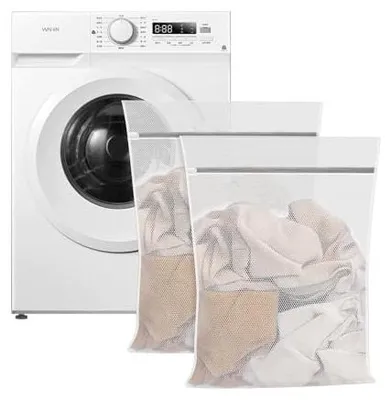 Zdjęcie produktu dla Worki na pranie siatka 60X80 cm zamek błyskawiczny zestaw 2 sztuki