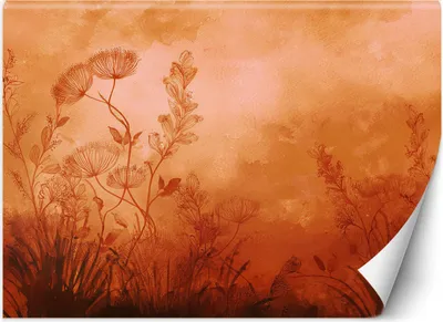 Produktbild von Vlies fototapete Pflanzen Wiese Orange 350x245 cm Feeby Orange inkl. Kleber einfache Montage
