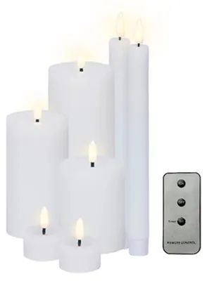 Produktbild von Lumineo LED-Kerzen-Set - 7-teilig - weis - mit Fernbedienung