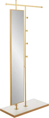 Produktbild von Designer Beiger Kleiderständer Edler Spiegel Eingangszimmer Möbel