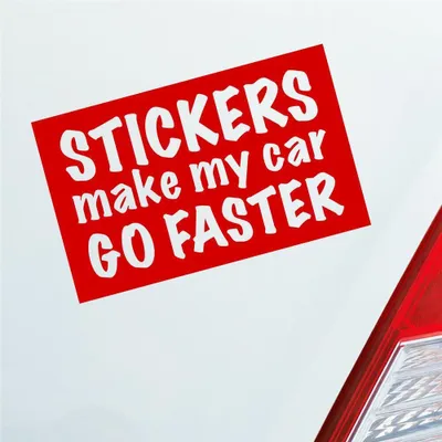 Produktbild von Auto Aufkleber s Make My car go Faster schneller 16x10 cm Rot Sticker Heckscheibenaufkleber