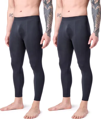 Produktbild von Ladeheid 2er Pack Lange Unterhosen Herren für Winter Sport Ski Outdoor LA40-260 (Schwarz/Schwarz, XL)
