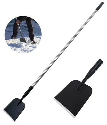 Productafbeelding van Ijskrabber tuinschep sneeuwschep - Koolstofstaal - Verstelbaar in drie standen - 160 x 17 x 16 cm - Voor tuin en oprit