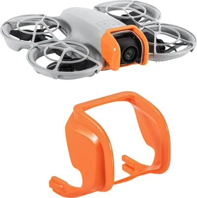 Image de Protection anti-chocs et anti-collision pour l'objectif du stabilisateur du drone DJI Neo, couleur orange