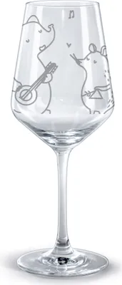 Produktbild von Mr. & Mrs. Panda Weinglas Big Band - Transparent - Geschenk, glas für rotwein, Kelch, Elefant, graviert, Gitarre, Bordeauxglas, Musik, Maus, Rotweinglas mit Gravur, Hund