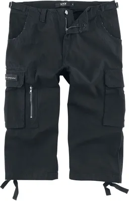 Produktbild von Black Premium by EMP Herren schwarze dreiviertel Cargohose "3/4 Army Vintage Shorts" mit zwei Einschubtaschen 3XL