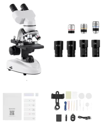 Image de Microscope, grossissement de 40x à 5000x, éclairage LED, zoom de 40x à 2000x