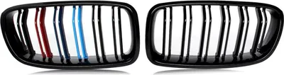 Immagine prodotto di Paraurti anteriore - Per BMW Serie 3 F30/F31 (2012-2018) - Accessori auto - Griglia a rene - Classe M - Dual Line - Nero lucido