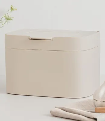 Image de Poubelle compostable de 4,5 litres, avec couvercle et filtre à charbon, pour la cuisine, couleur taupe