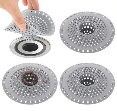 Produktbild von 3 Silikon Abflusssiebe mit Saugnapf für Bad & Küche | Haarfänger für Dusche, Waschbecken, Spüle
