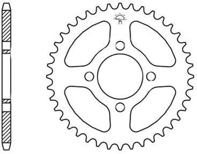 Produktbild von Kettenrad hinten 48 Zähne Teilung 420 Typ R832-45 für Yamaha DT, FS1, RD 50
