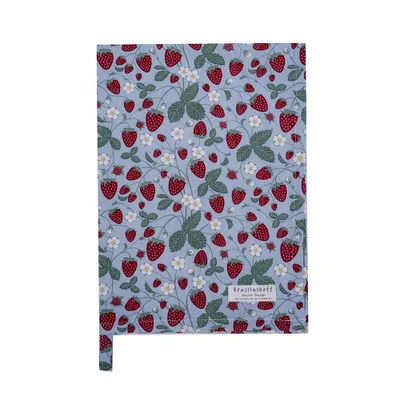 Produktbild von Krasilnikoff – Geschirrtuch KW13355 – Strawberry, blue / Erdbeere, blau