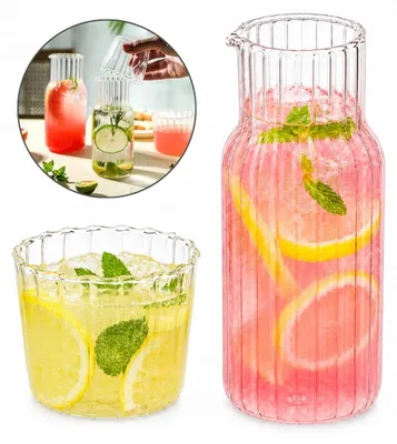 Produktbild von Borosilikatglas Karaffe Set 510ml mit Glas Deckel
