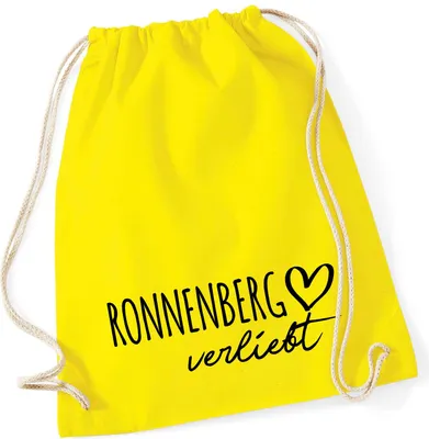 Produktbild von Huuraa Turnbeutel Ronnenberg verliebt 12 Liter Yellow Baumwolle Rucksack Geschenkidee