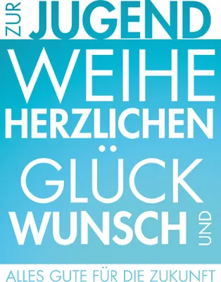 Produktbild von Jugendweihe - Glückwunschkarte im Format 11,5 x 17 cm mit