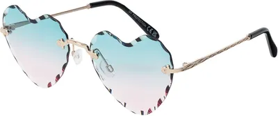 Produktbild von Damen Sonnenbrille Herz Form Designer 80er Modern Urlaub Sommer Strand 30564 Türkis-Rosa